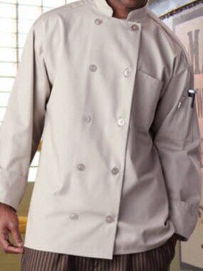 Uncommon Chef Orleans 488 Unisex Customizable Long Sleeve Chef Coat Stone Khaki